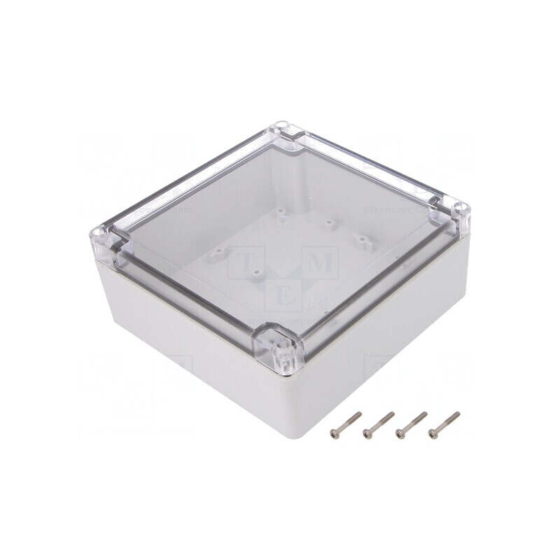 Carcasă universală 150x150x60mm cu bucșă din alamă ABS-PC | Electronic-mag.ro | Componente Electronice