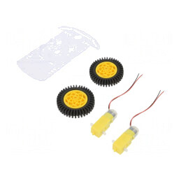 Şasiu cu 3 Roţi și 2 Motoare 4.5-6VDC | Electronic-mag.ro | Componente Electronice
