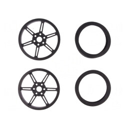 Ax neagră cu crestătură D, Ø 80mm, W 10mm | Electronic-mag.ro | Componente Electronice