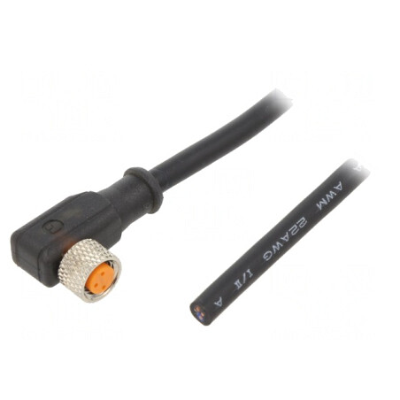 Cablu Conectare M8 PIN 3 Unghi 2m PVC | Electronic-mag.ro | Componente Electronice