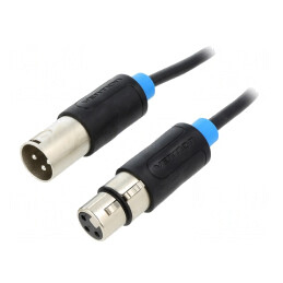 Cablu XLR 3pin Masculin-Feminin 8m Negru | Electronic-mag.ro | Componente Electronice