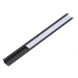 Profil aluminiu negru 1m pentru module LED | Electronic-mag.ro | Componente Electronice