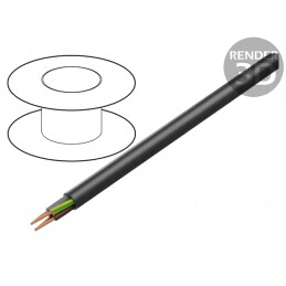 Cablu | H07RN-F | rotund | litat | Cu | 4G6mm2 | gumă | negru | 450V,750V | 16001073