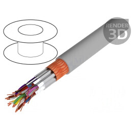 Cablu Li-2Y-CY-PIMF 8x2x0,5mm2 PVC Gri 250V Autostingere