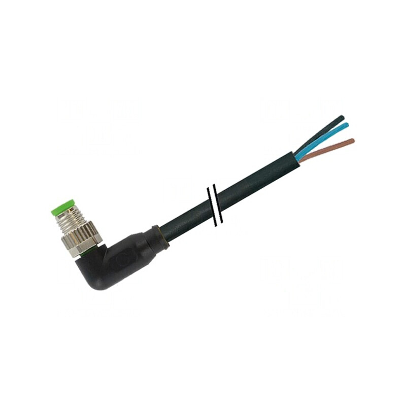 Cablu Conectare M8 3PIN Unghi 5m 60VAC 4A PVC | Electronic-mag.ro | Componente Electronice