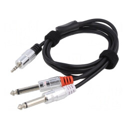 Cablu Audio Jack 3.5mm la Jack 6.3mm x2 1.5m | Electronic-mag.ro | Componente Electronice