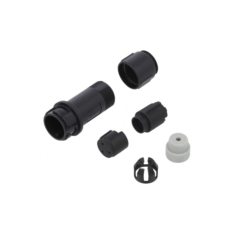 Conector circular mufă tată 3 pini fără contacte pe cablu | Electronic-mag.ro | Componente Electronice