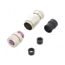 Mufă M12 PIN 4 mamă Profibus pe cablu drept 4-8mm | Electronic-mag.ro | Componente Electronice