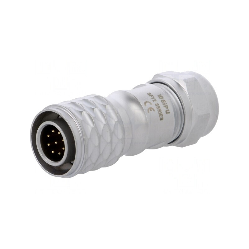Mufă SF12 tată 9 pini IP67 3A 125V pentru cablu 5-8mm | Electronic-mag.ro | Componente Electronice