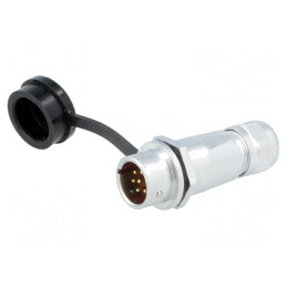 Mufă SF12 tată 7 pini IP67 5A 125V lipire pe cablu | Electronic-mag.ro | Componente Electronice