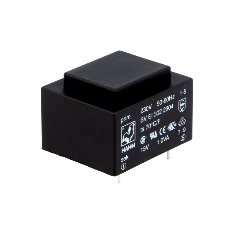 Transformator Încapsulat 1VA 230V 15V pentru PCB | Electronic-mag.ro | Componente Electronice