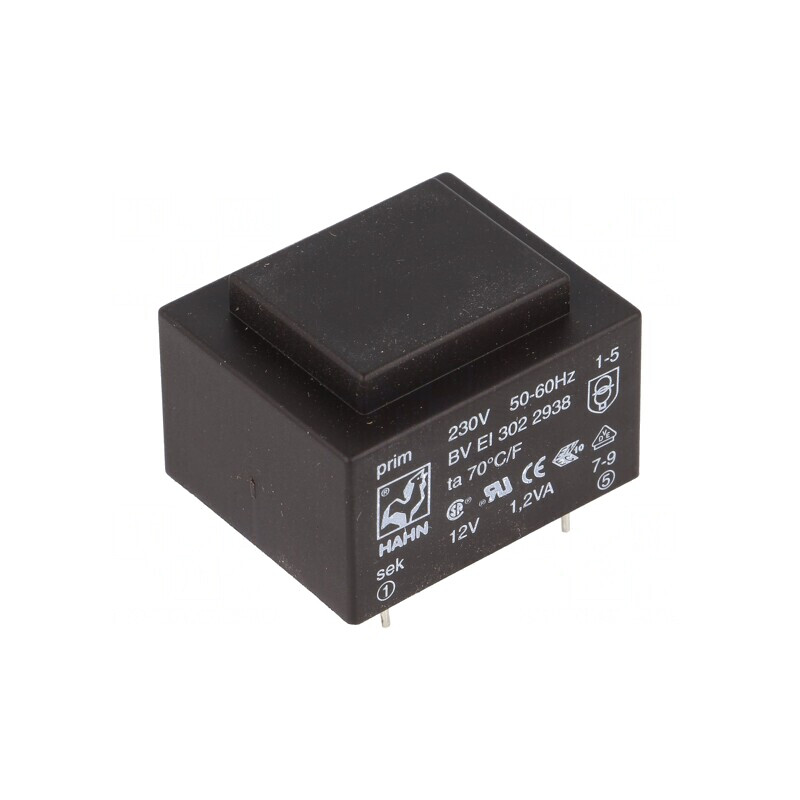 Transformator încapsulat 1.2VA 230V 12V 100mA PCB BVEI | Electronic-mag.ro | Componente Electronice