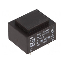 Transformator încapsulat 1.2VA 230V 12V 100mA PCB BVEI | Electronic-mag.ro | Componente Electronice