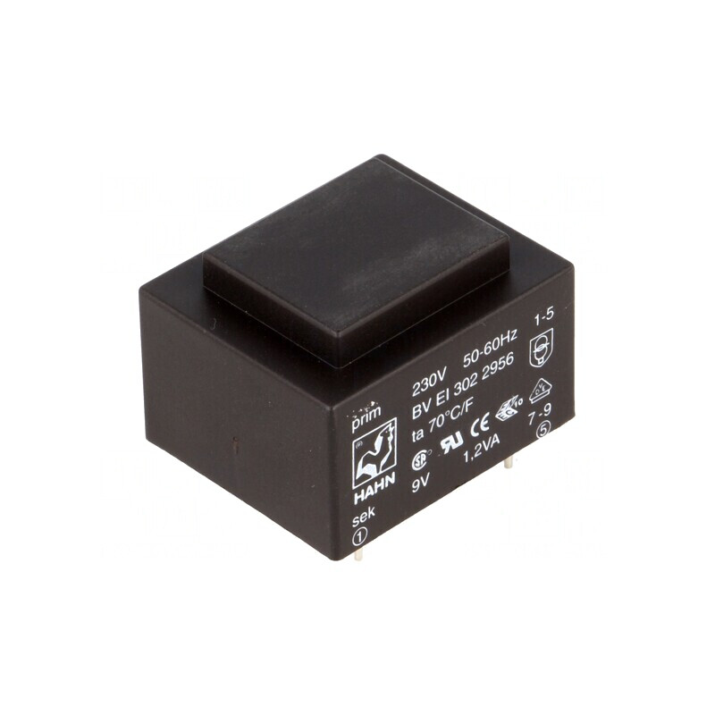 Transformator încapsulat 1,2VA 230VAC 9V PCB | Electronic-mag.ro | Componente Electronice