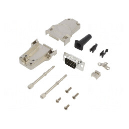Conector D-Sub HD 15-Pin Tată Lipire pe Cablu Gold | Electronic-mag.ro | Componente Electronice