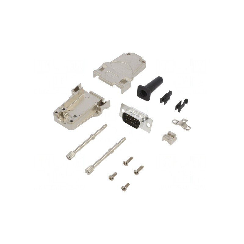 Conector D-Sub HD 15-Pin Tată Lipire pe Cablu Gold | Electronic-mag.ro | Componente Electronice