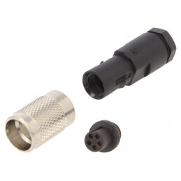 Conector M9 Mufă Mamă Aurită 5 Pin IP67 125V Pe Cablu | Electronic-mag.ro | Componente Electronice