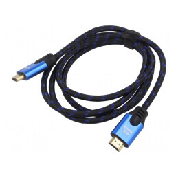 Cablu HDMI 2.1 1,8m Negru Textil | Electronic-mag.ro | Componente Electronice