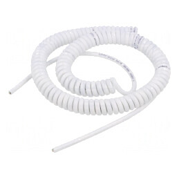 Cablu spiralat neecranat PUR alb 0,5m-2m | Electronic-mag.ro | Componente Electronice