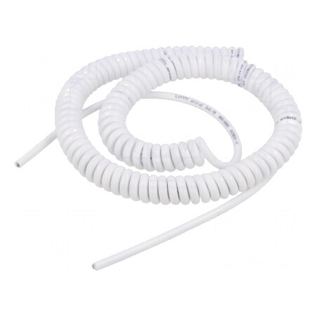 Cablu spiralat neecranat PUR alb 0,5m-2m | Electronic-mag.ro | Componente Electronice