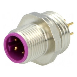 Soclu M12 Pin 5 Tată B-Profibus THT Fixare prin Rotire | Electronic-mag.ro | Componente Electronice