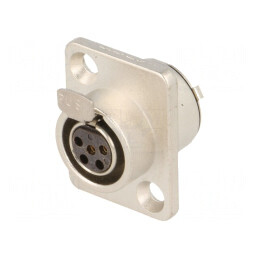 Soclu XLR Mini Mamă 5 Pin Lipire 4A 0.5mm2 AG5FCRV | Electronic-mag.ro | Componente Electronice