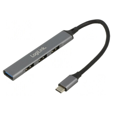 Hub USB 3.2 PnP 4 Porturi Gri 5Gbps | Electronic-mag.ro | Componente Electronice