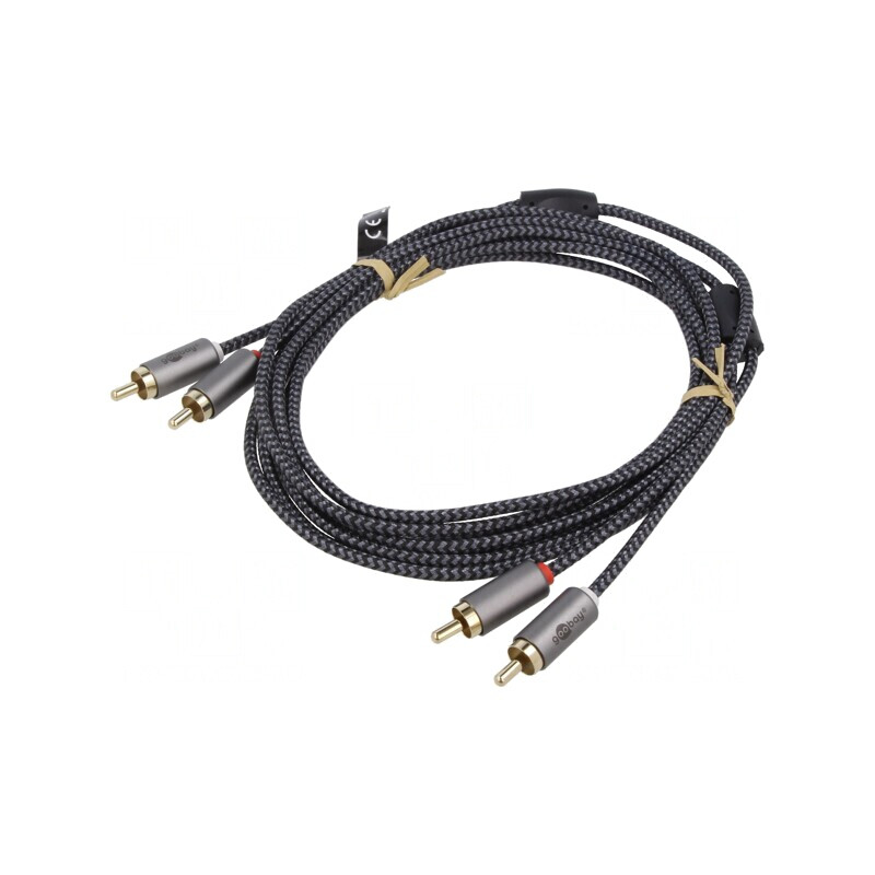Cablu RCA Aurit 3m x2 Mufe | Electronic-mag.ro | Componente Electronice