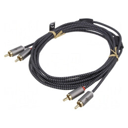 Cablu RCA Aurit 3m x2 Mufe | Electronic-mag.ro | Componente Electronice