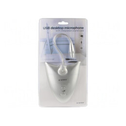 Microfon USB Gri cu Placă de Sunet 1,2m | Electronic-mag.ro | Componente Electronice