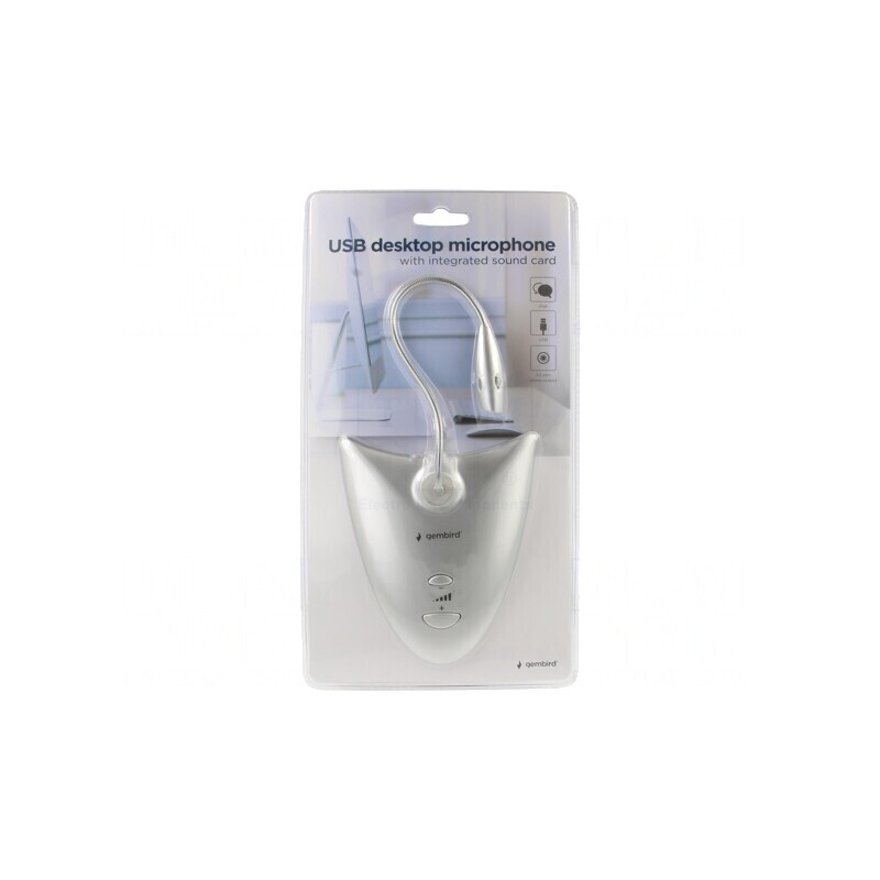 Microfon USB Gri cu Placă de Sunet 1,2m | Electronic-mag.ro | Componente Electronice