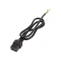 Cablu IEC C19 Mamă cu Blocare 1m Negru 16A