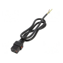 Cablu IEC C19 Mamă cu Blocare 1m Negru 16A | Electronic-mag.ro | Componente Electronice