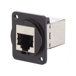 Adaptor FT Cat 6a Ecranat 8P8C Metalic 19x24mm | Electronic-mag.ro | Componente Electronice