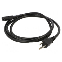 Cablu Alimentare 2m Negru IEC C13 la NEMA 5-15 | Electronic-mag.ro | Componente Electronice