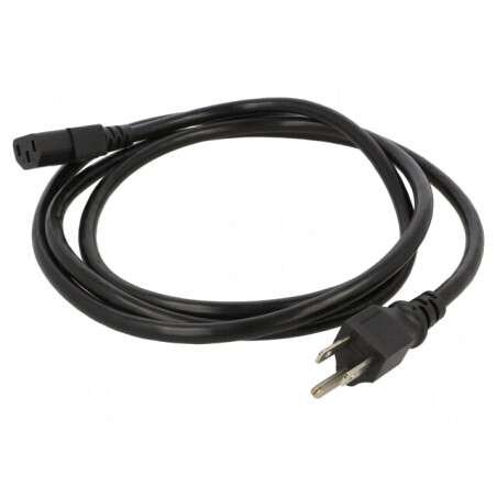 Cablu Alimentare 2m Negru IEC C13 la NEMA 5-15 | Electronic-mag.ro | Componente Electronice