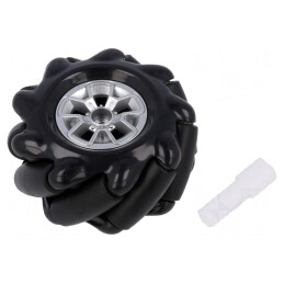 Roată stânga neagră 60mm gumă | Electronic-mag.ro | Componente Electronice