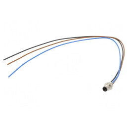 Conector M5 tată 3 pini aurit IP67 | Electronic-mag.ro | Componente Electronice