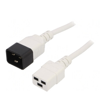 Cablu Prelungitor IEC C19-C20 5m Alb 16A 250V | Electronic-mag.ro | Componente Electronice