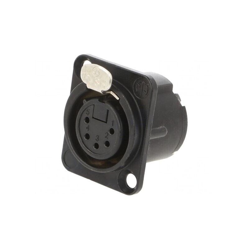 Conector XLR Mamă 5-Pin Negru | Electronic-mag.ro | Componente Electronice