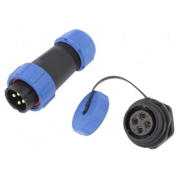 Conector Circular Tată-Mamă 4 PIN 3A IP67 500V | Electronic-mag.ro | Componente Electronice