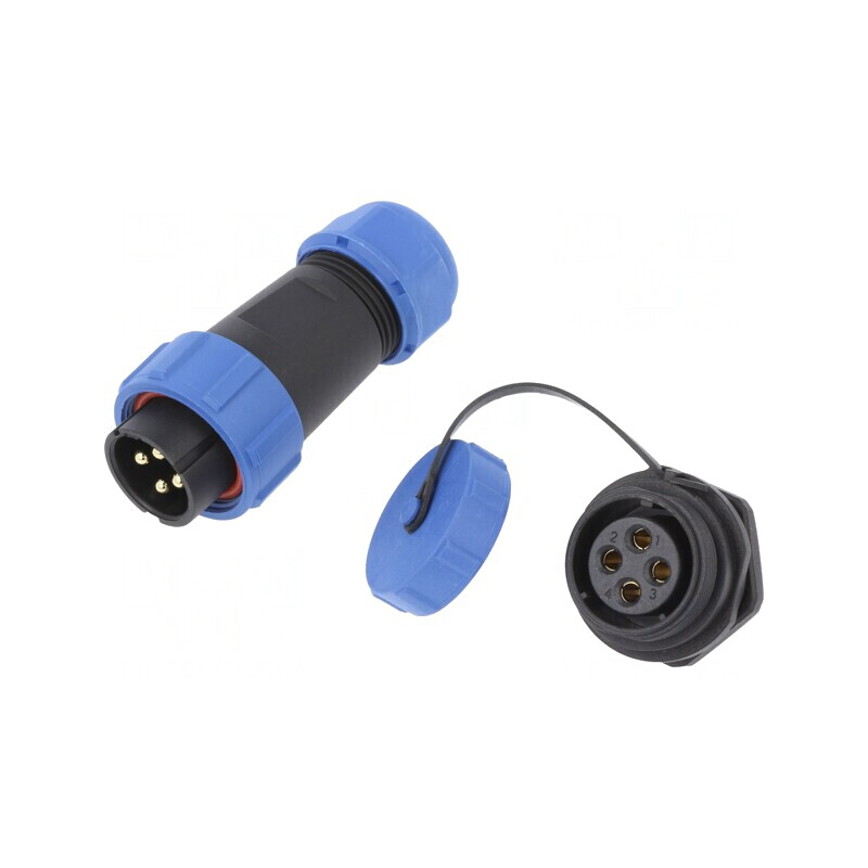 Conector Circular Tată-Mamă 4 PIN 3A IP67 500V | Electronic-mag.ro | Componente Electronice