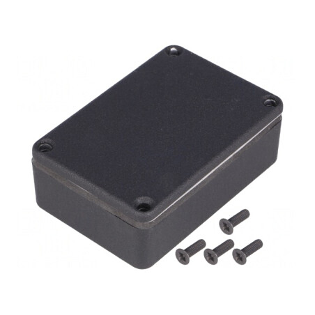 Carcasă universală aluminiu neagră 55x80x25mm | Electronic-mag.ro | Componente Electronice