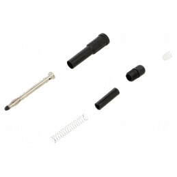 Conector banană 2.4mm negru 5A 65mm 1.5kV | Electronic-mag.ro | Componente Electronice