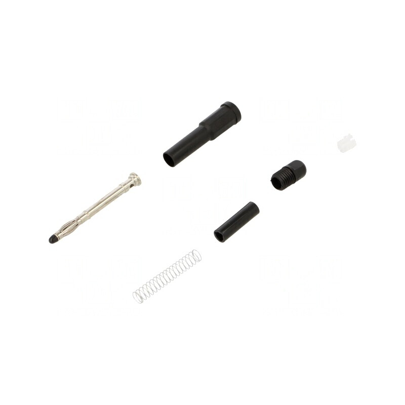 Conector banană 2.4mm negru 5A 65mm 1.5kV | Electronic-mag.ro | Componente Electronice
