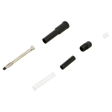 Conector banană 2.4mm negru 5A 65mm 1.5kV | Electronic-mag.ro | Componente Electronice