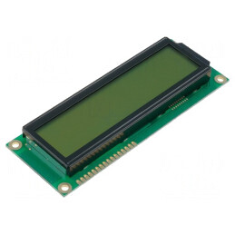 Afișaj LCD Alfanumeric 16x2 Galben-Verde LED | Electronic-mag.ro | Componente Electronice