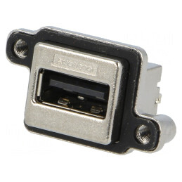 Soclu USB A pentru montare pe panou THT drept | Electronic-mag.ro | Componente Electronice