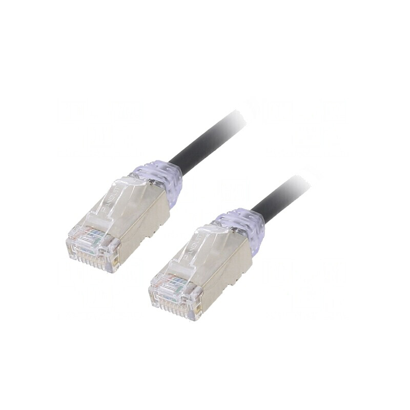 Patch cord F/UTP Cat6a negru 0,5m | Electronic-mag.ro | Componente Electronice