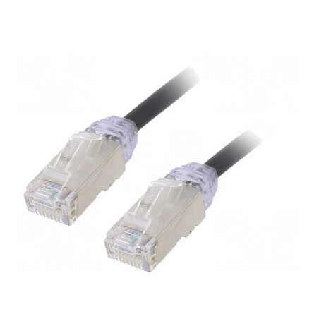 Patch cord F/UTP Cat6a negru 0,5m | Electronic-mag.ro | Componente Electronice